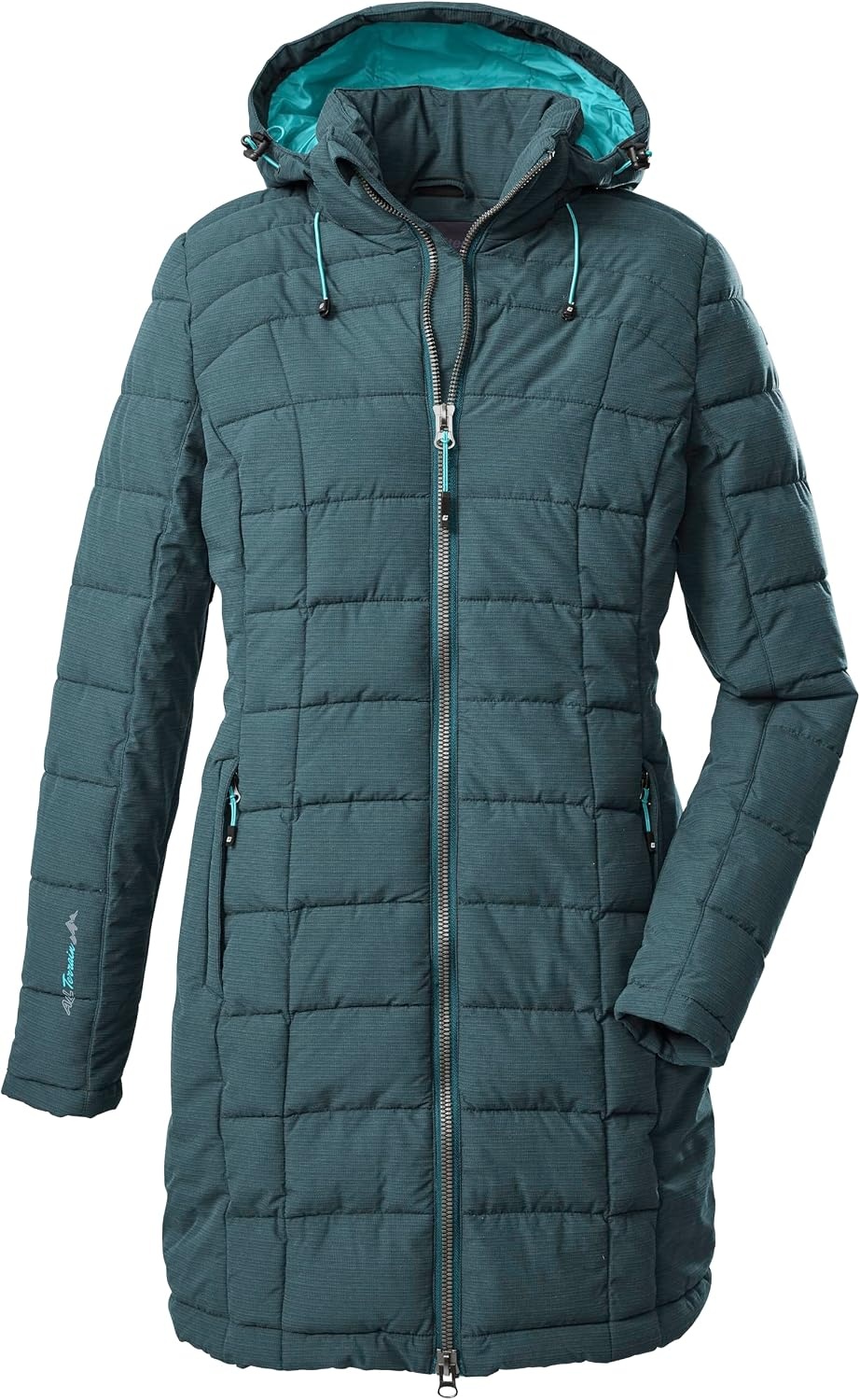 killtec Skane Wmn Quilted Prk dames Gewatteerde parka/parka met afritsbare capuchon