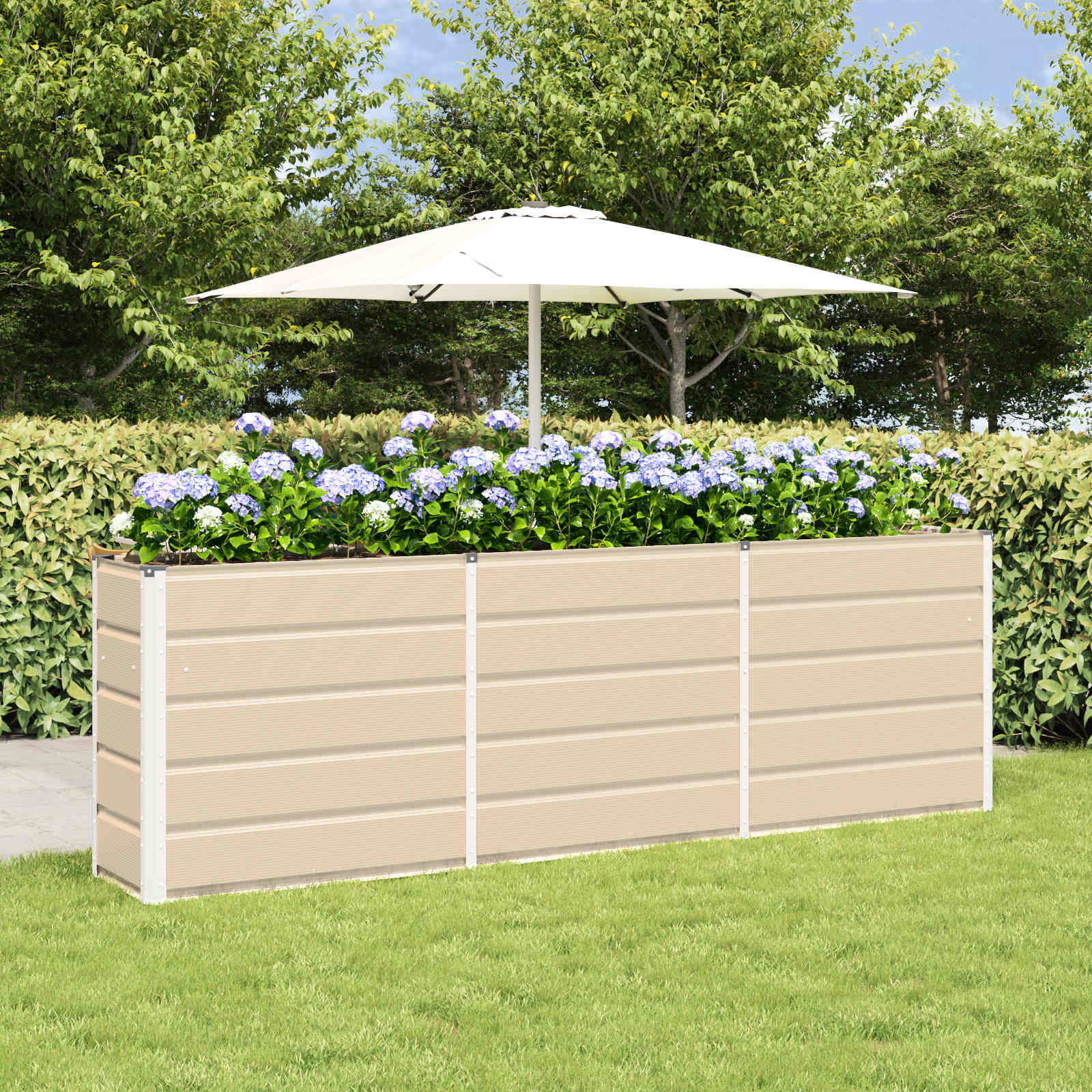 vidaXL Plantenbak Ivoor 240 x 40 x 75 cm Staal