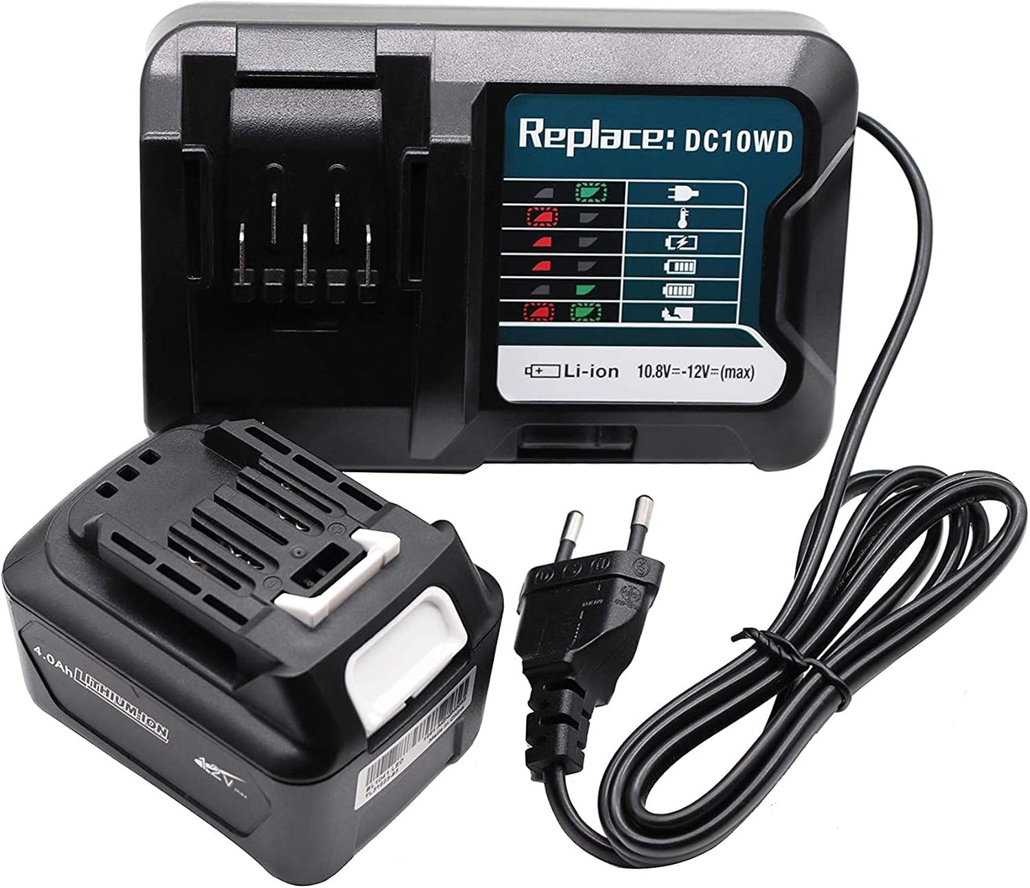 Accuset Makita 12V: 2x 4.0Ah accu's + oplader - 34% Korting