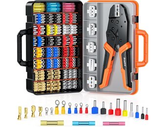 Krimptang Set 6 Koppen 0.25-10mm² met Ratel | 395 Terminals