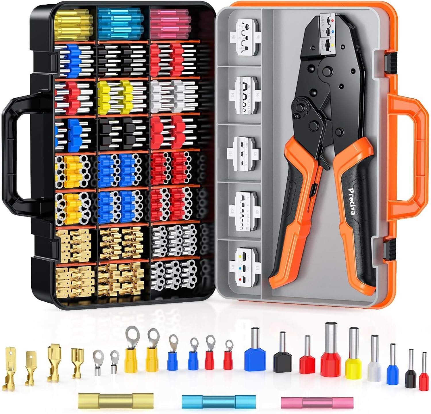 Krimptang Set 6 Koppen 0.25-10mm² met Ratel | 395 Terminals