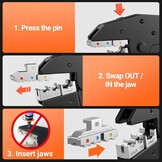Krimptang Set 6 Koppen 0.25-10mm² met Ratel | 395 Terminals