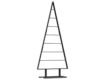 vidaXL Metalen kerstboom met standaard Zwart 150 cm Staal