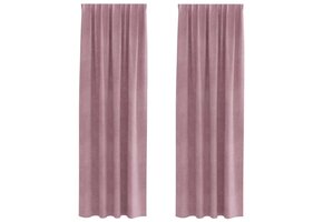 vidaXL Verduisterende Gordijnen Donkerroze 140x260 cm (2 stuks) - 46% Korting