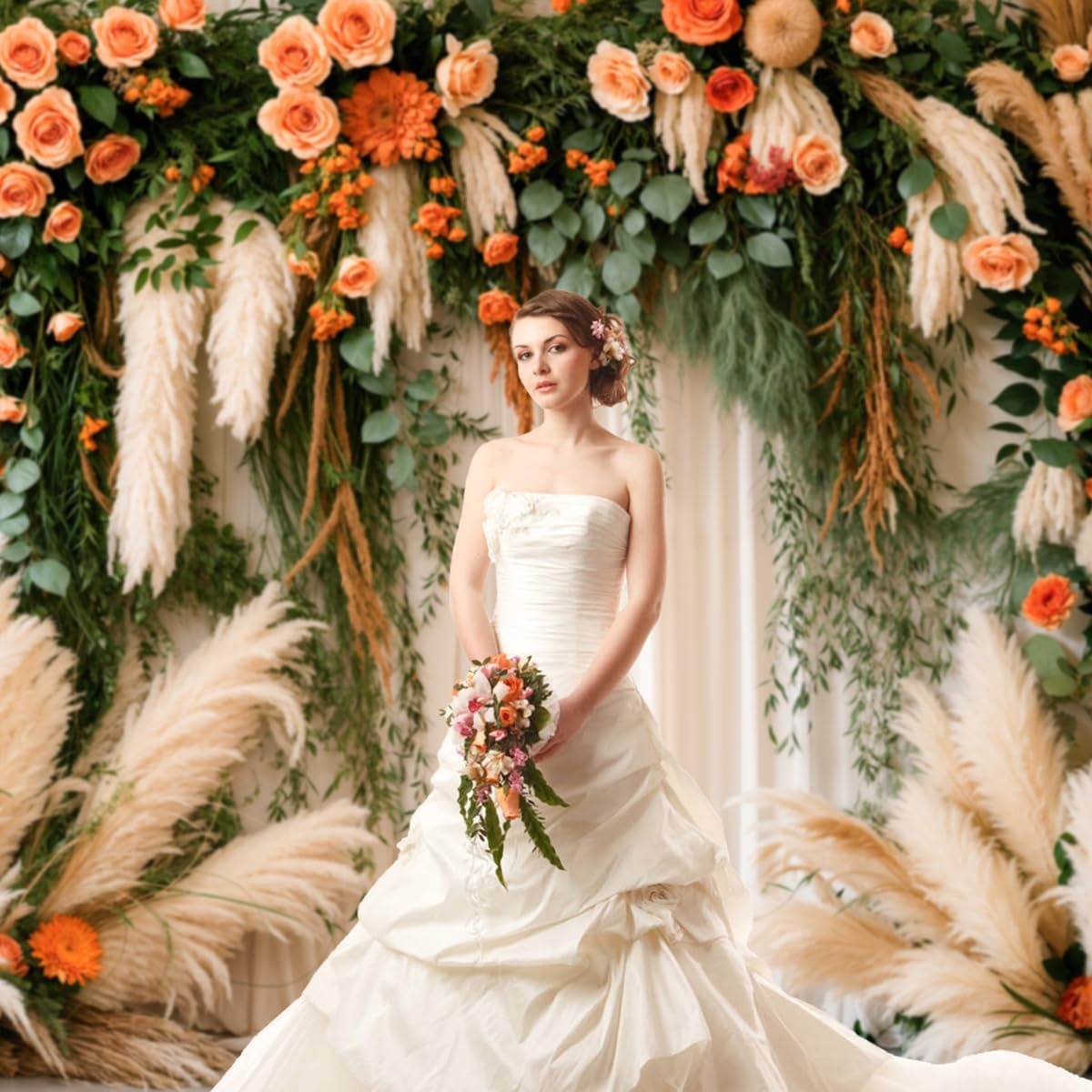 Boho Bloemen Pampas Gras Fotografie Achtergrond | 2.2x1.5m | 33% Korting