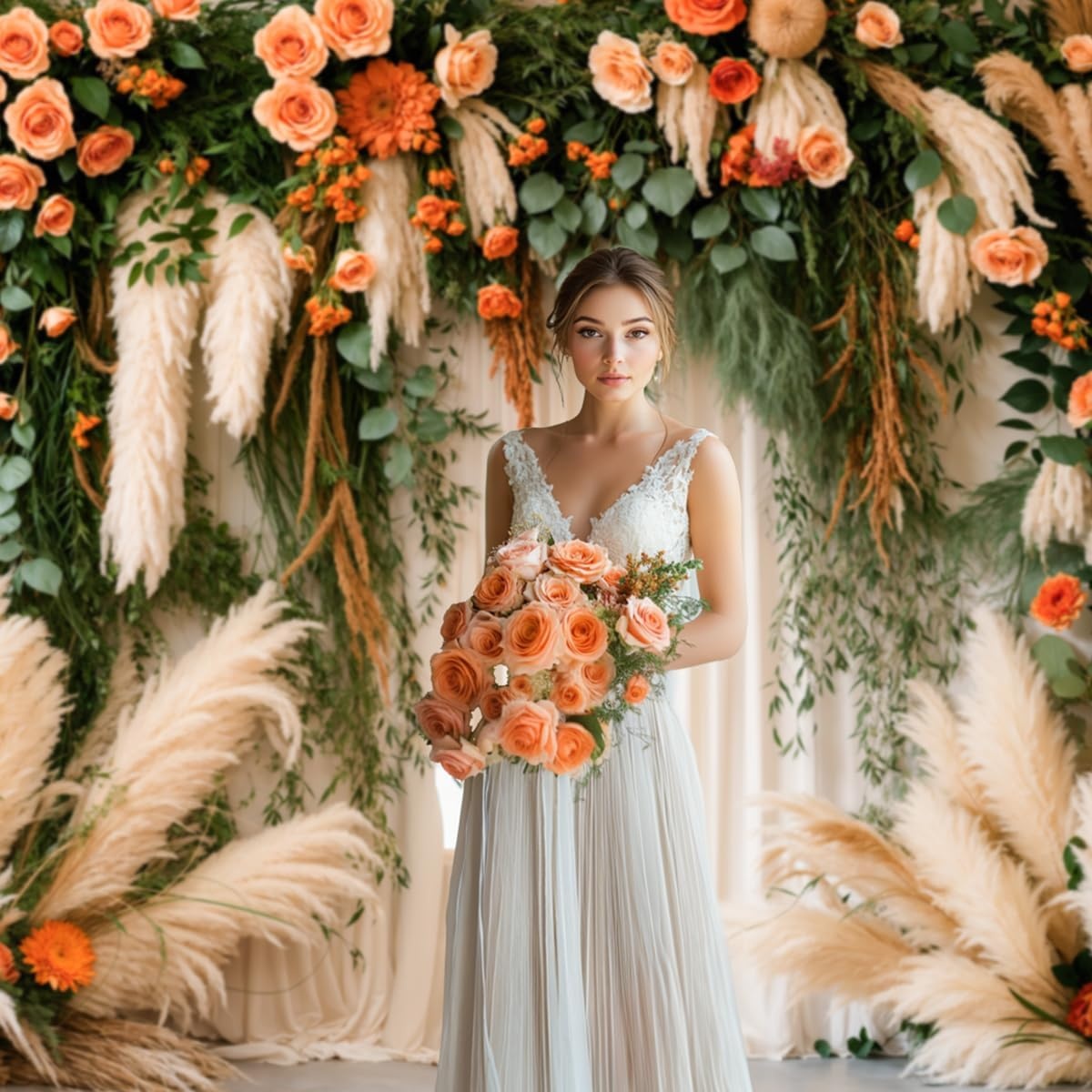 Boho Bloemen Pampas Gras Fotografie Achtergrond | 2.2x1.5m | 33% Korting