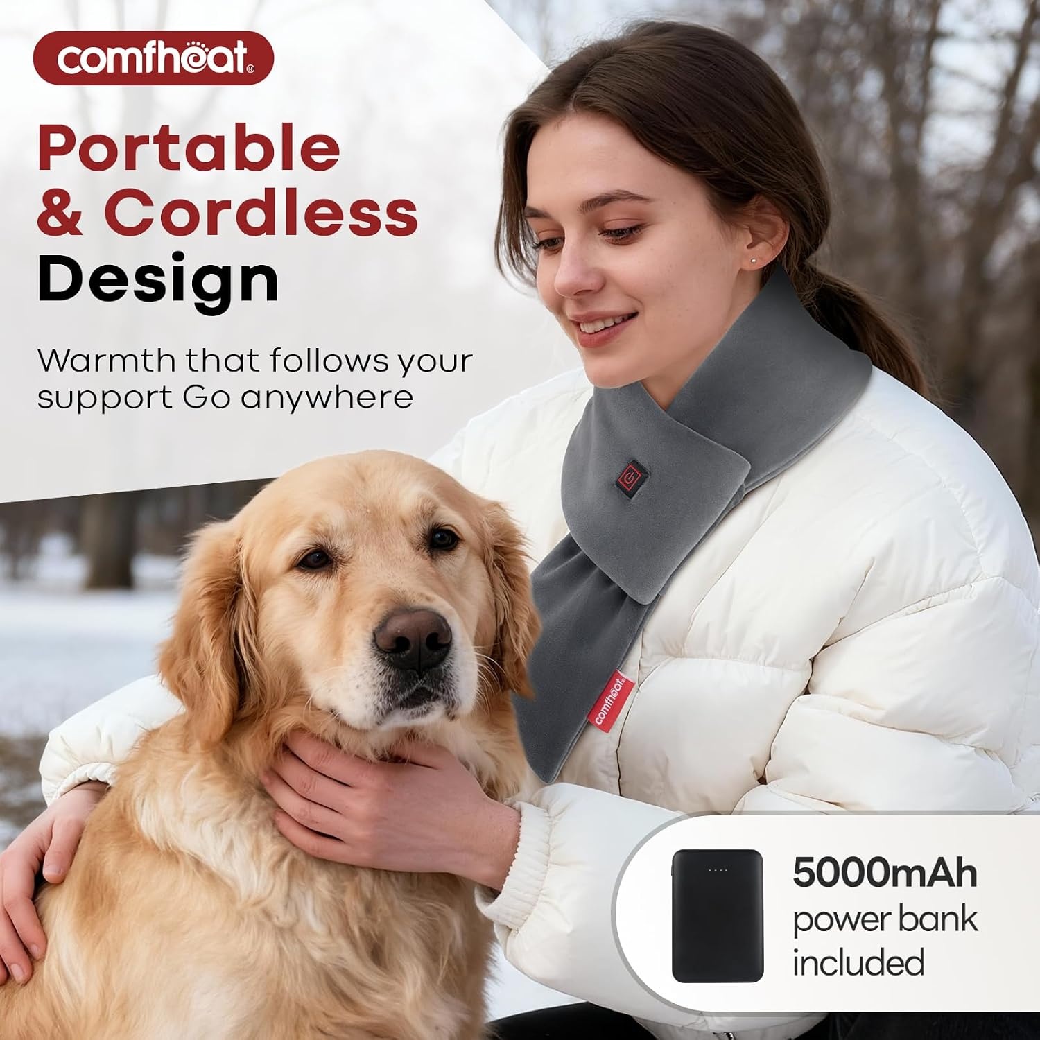 Verwarmde sjaal | 5000 mAh batterij | Oplaadbaar