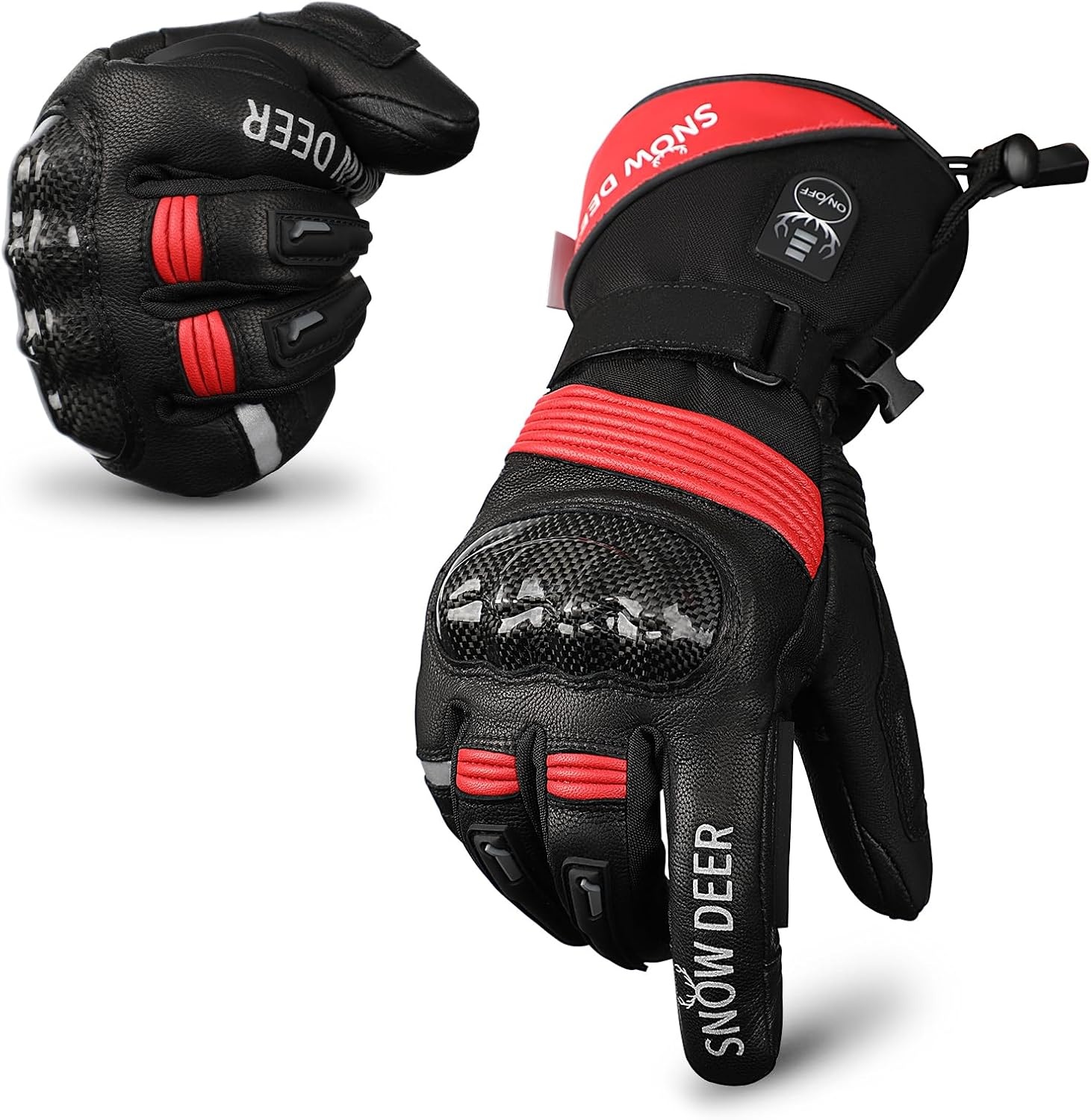 Verwarmde Motorhandschoenen | Oplaadbaar 7.4V 2200mAh Batterij | Waterdicht Geïsoleerd Geitenleer | Mannen Vrouwen | Winter Fiets Ski Sneeuw | Maat S