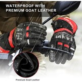 Verwarmde Motorhandschoenen | Oplaadbaar 7.4V 2200mAh Batterij | Waterdicht Geïsoleerd Geitenleer | Mannen Vrouwen | Winter Fiets Ski Sneeuw | Maat S