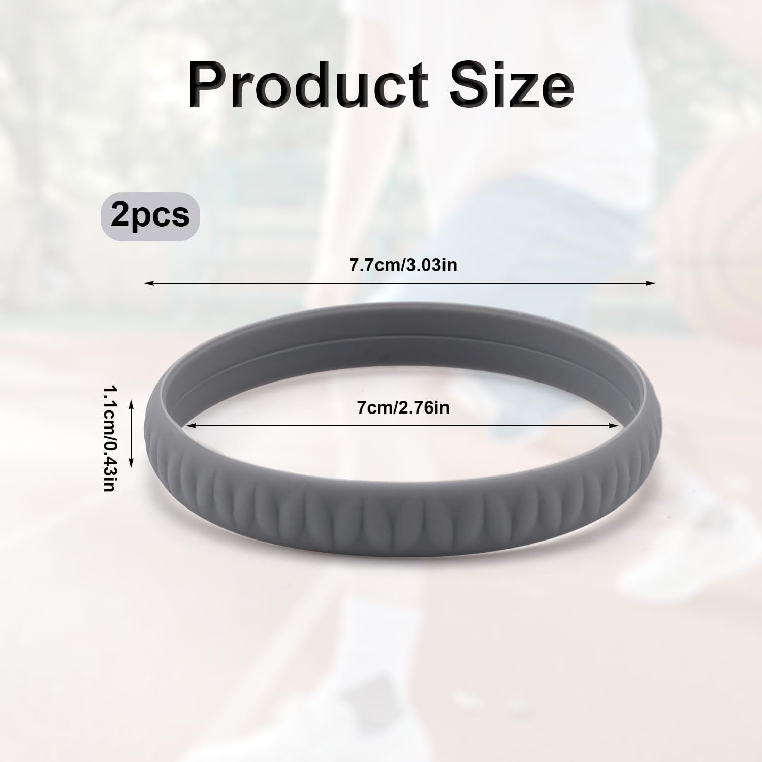 2x Grijze Patellabandjes voor Knie Stabiliteit & Pijnverlichting | Siliconen Elastisch | Sportband voor Hardlopen, Voetbal, Volleybal