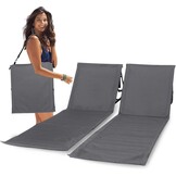 Strandmatten Set van 2 met verstelbare rugleuning, opvouwbaar, ultralicht, gevuld met comfortschuim, grijs