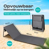 Strandmatten Set van 2 met verstelbare rugleuning, opvouwbaar, ultralicht, gevuld met comfortschuim, grijs