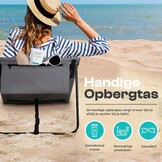 Strandmatten Set van 2 met verstelbare rugleuning, opvouwbaar, ultralicht, gevuld met comfortschuim, grijs