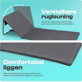 Strandmatten Set van 2 met verstelbare rugleuning, opvouwbaar, ultralicht, gevuld met comfortschuim, grijs