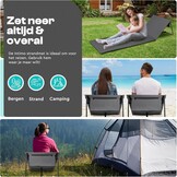 Strandmatten Set van 2 met verstelbare rugleuning, opvouwbaar, ultralicht, gevuld met comfortschuim, grijs