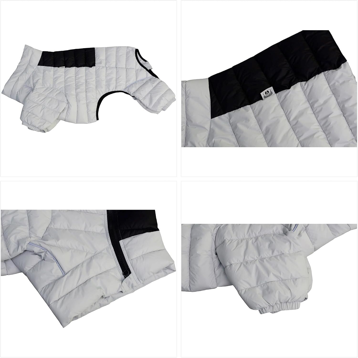 Hondenjas Warm Waterdicht Winddicht Reflecterend met 4 Poten Bedekt voor Kleine, Middelgrote & Grote Honden Gebroken Wit XL