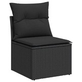 VidaXL Tuinstoel Poly Rattan Zwart met Kussens - 34% Korting