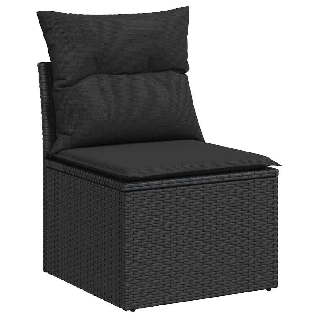 VidaXL Tuinstoel Poly Rattan Zwart met Kussens - 34% Korting