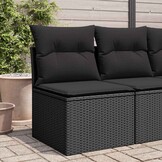 VidaXL Tuinstoel Poly Rattan Zwart met Kussens - 34% Korting