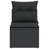 VidaXL Tuinstoel Poly Rattan Zwart met Kussens - 34% Korting