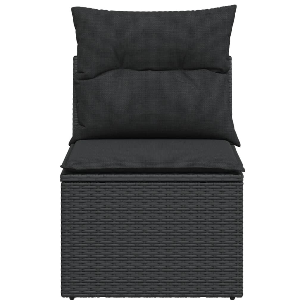VidaXL Tuinstoel Poly Rattan Zwart met Kussens - 34% Korting