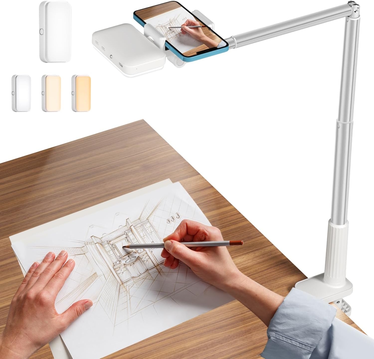 Overhead Telefoonhouder met Ringlicht - 34% Korting!