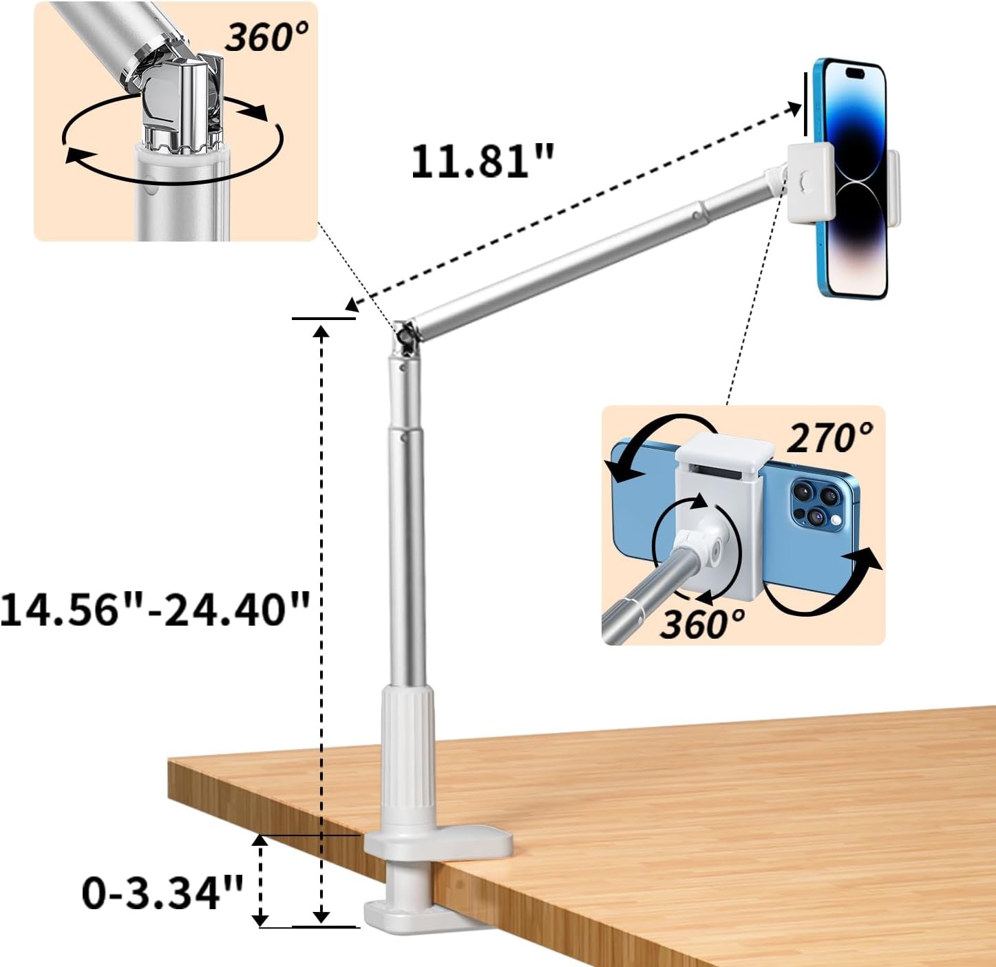 Overhead Telefoonhouder met Ringlicht - 34% Korting!