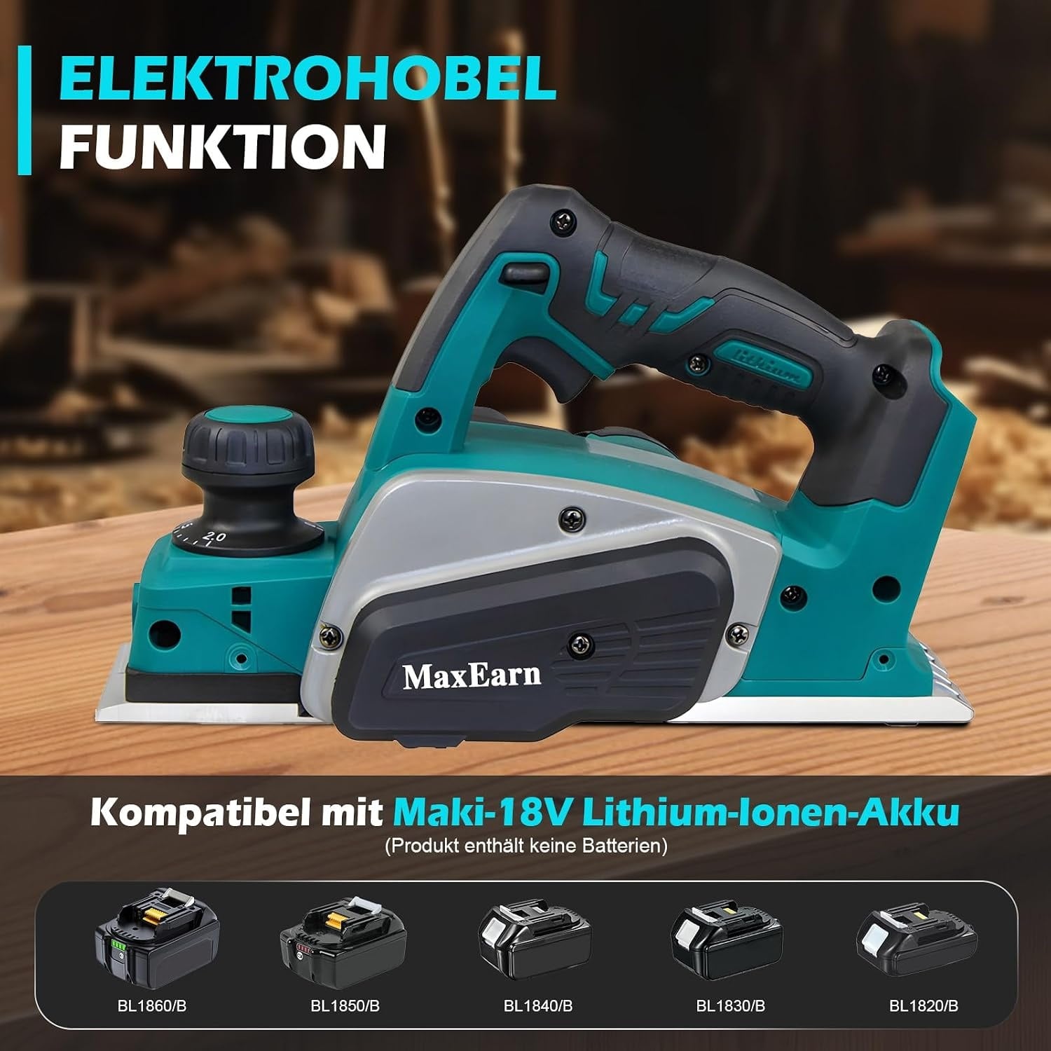 Draadloze Accu Schaafmachine (Makita 18V) | 82mm Breed | 34% Korting