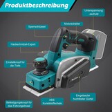 Draadloze Accu Schaafmachine (Makita 18V) | 82mm Breed | 34% Korting