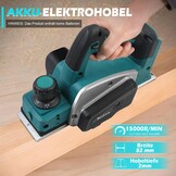 Draadloze Accu Schaafmachine (Makita 18V) | 82mm Breed | 34% Korting