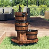Houten Waterfontein met Pomp & Wieltjes - 55x55x80 cm - 54% Korting