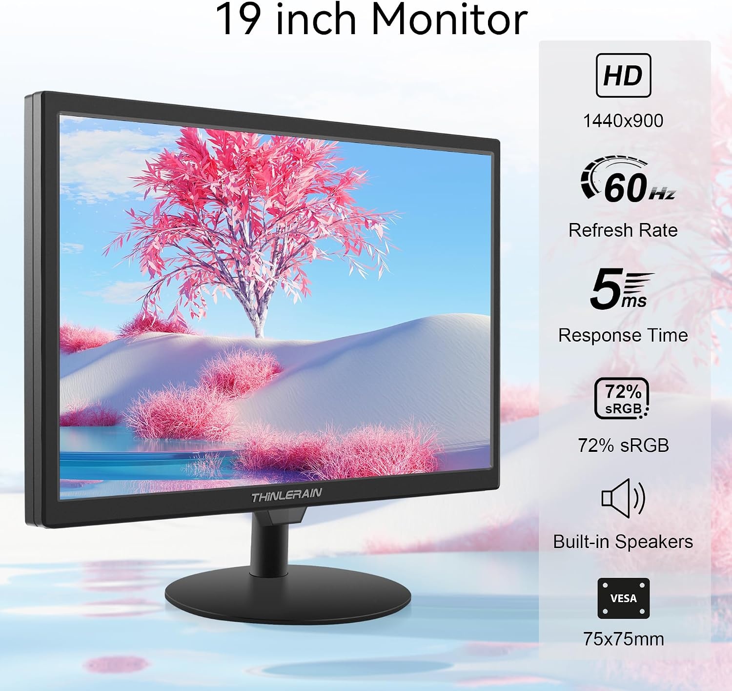 19" LED Monitor HD+ (1440x900) met diverse aansluitingen, 59% Korting