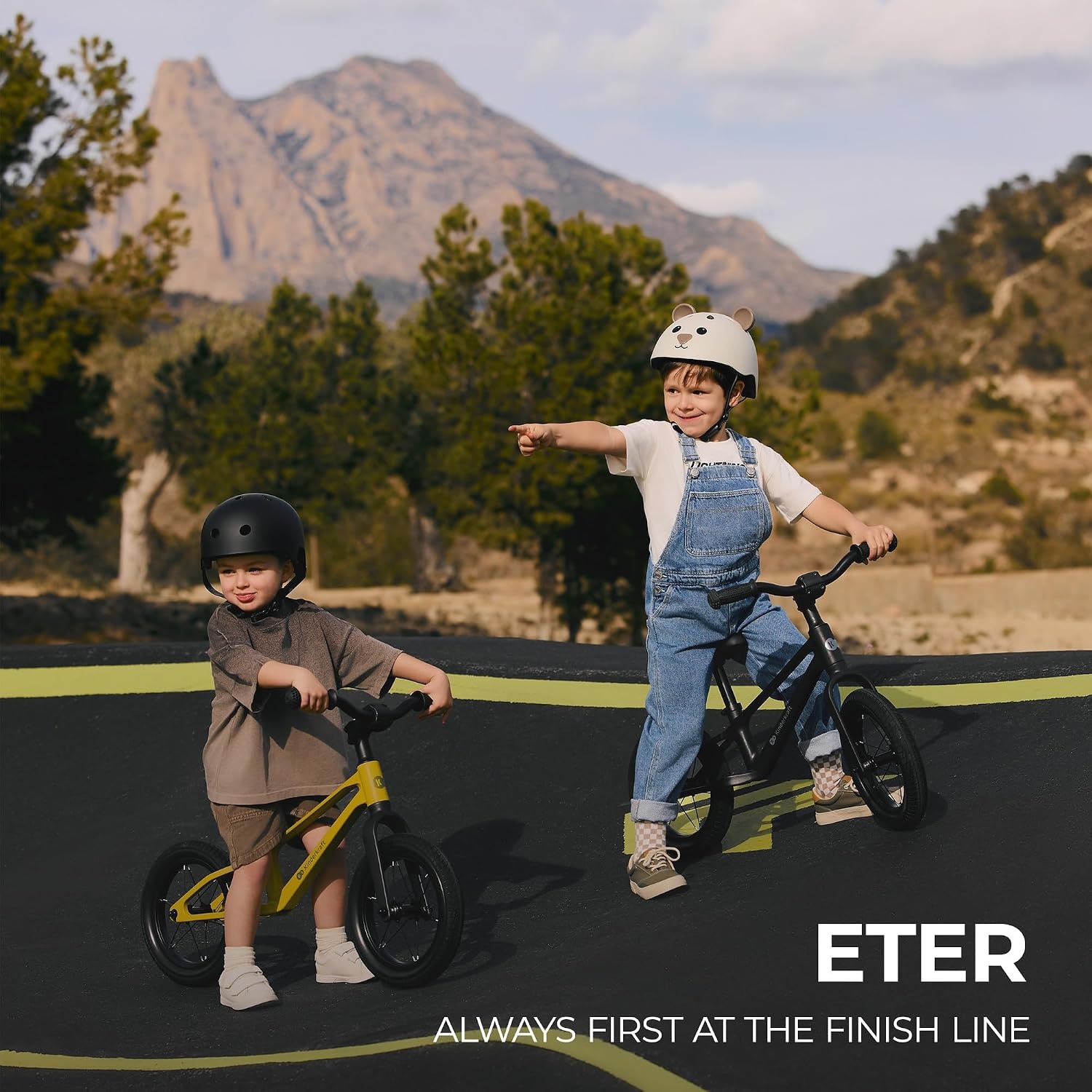 Kinderkraft ETER Loopfiets Kinderen 35 kg - Gele Staal Frame