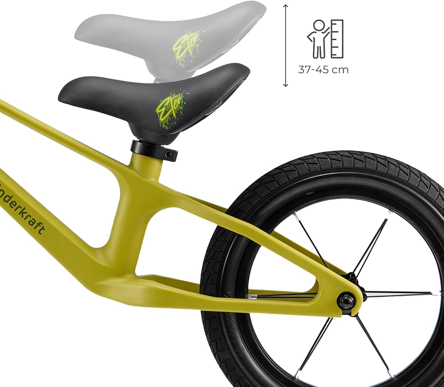 Kinderkraft ETER Loopfiets Kinderen 35 kg - Gele Staal Frame