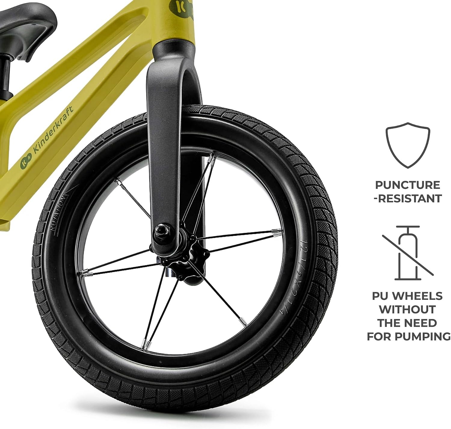 Kinderkraft ETER Loopfiets Kinderen 35 kg - Gele Staal Frame