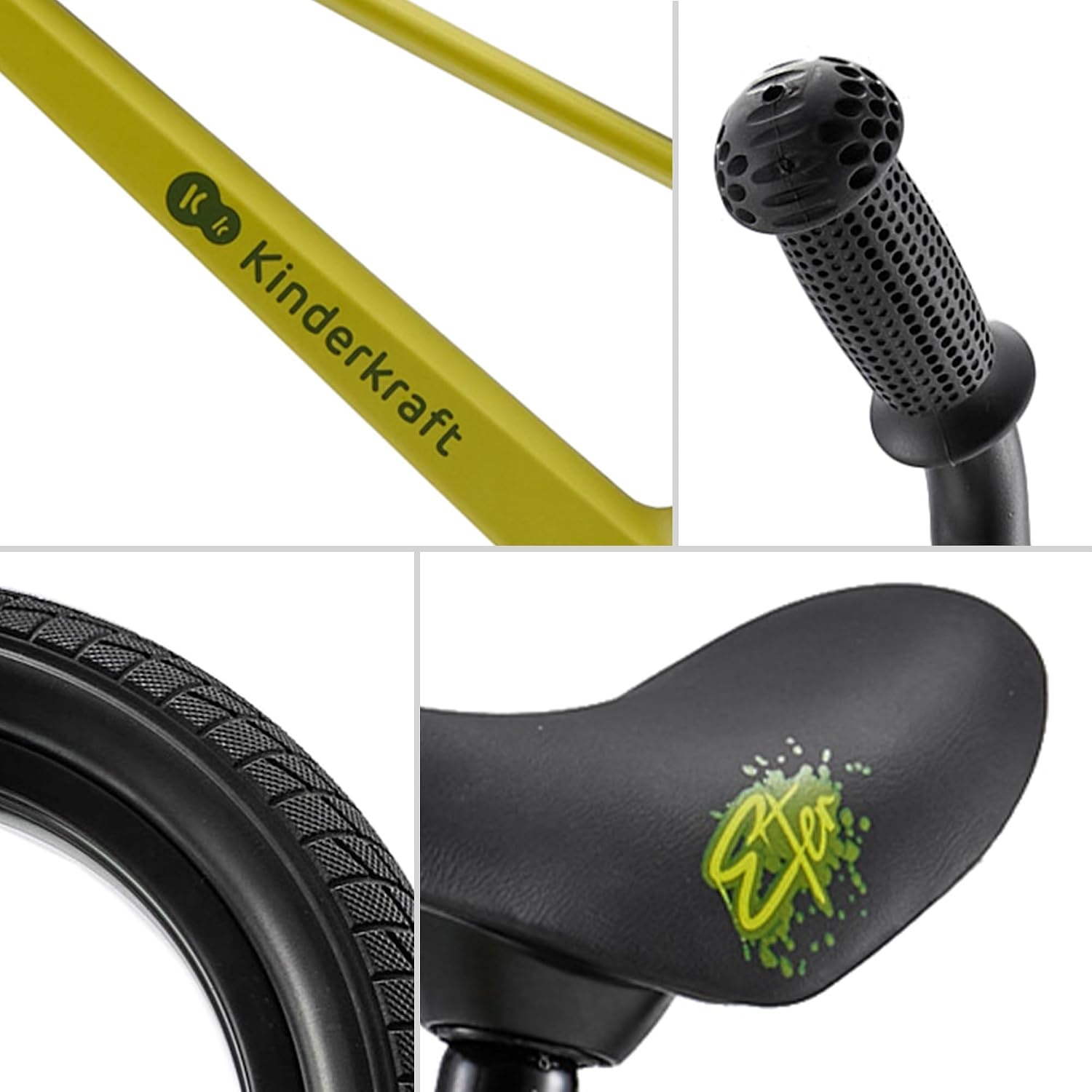 Kinderkraft ETER Loopfiets Kinderen 35 kg - Gele Staal Frame