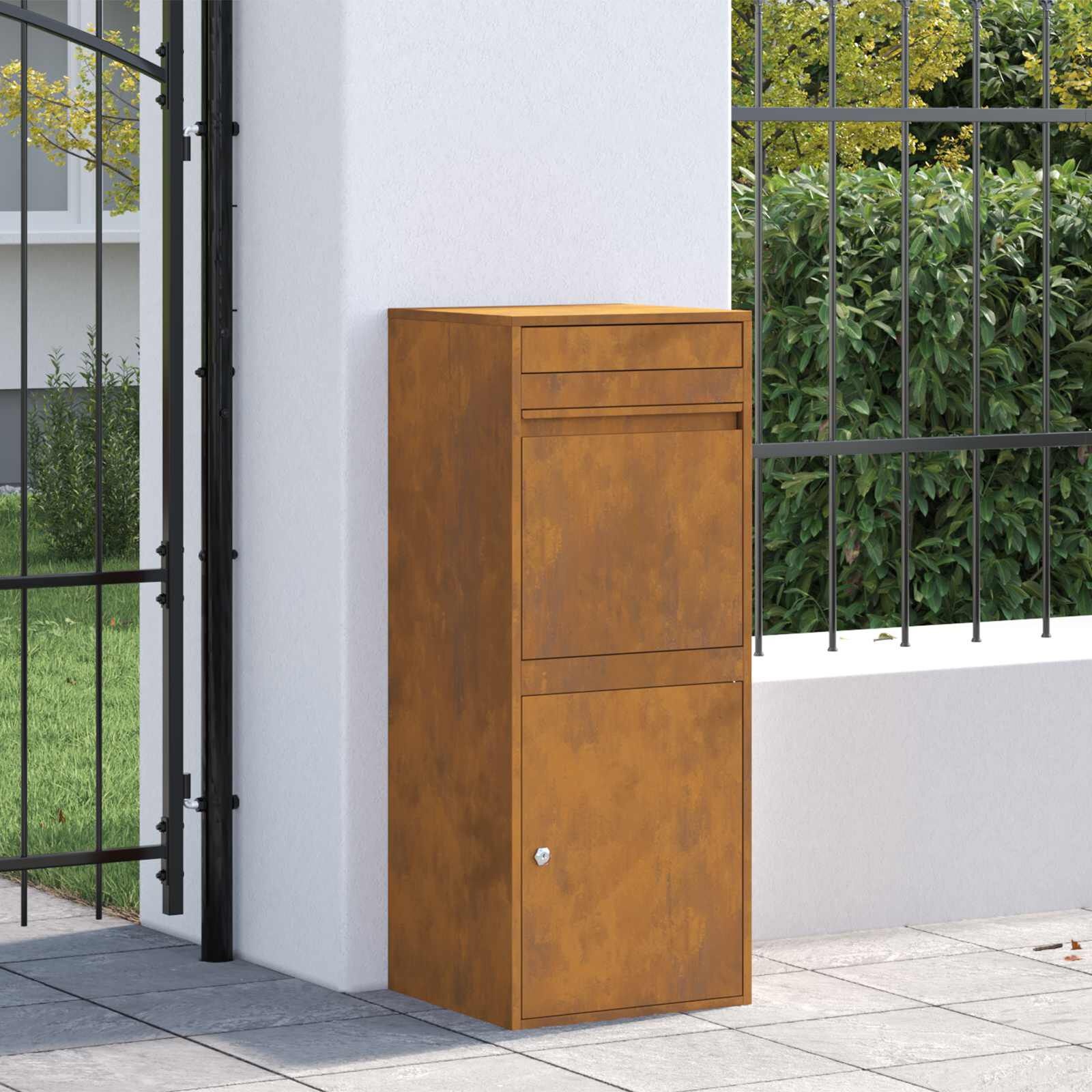 Cortenstaal Pakketbrievenbus Roestig 41x38x103cm - 35% Korting!