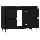vidaXL Badkamerkast Zwart 80x33x60 cm - 54% Korting!