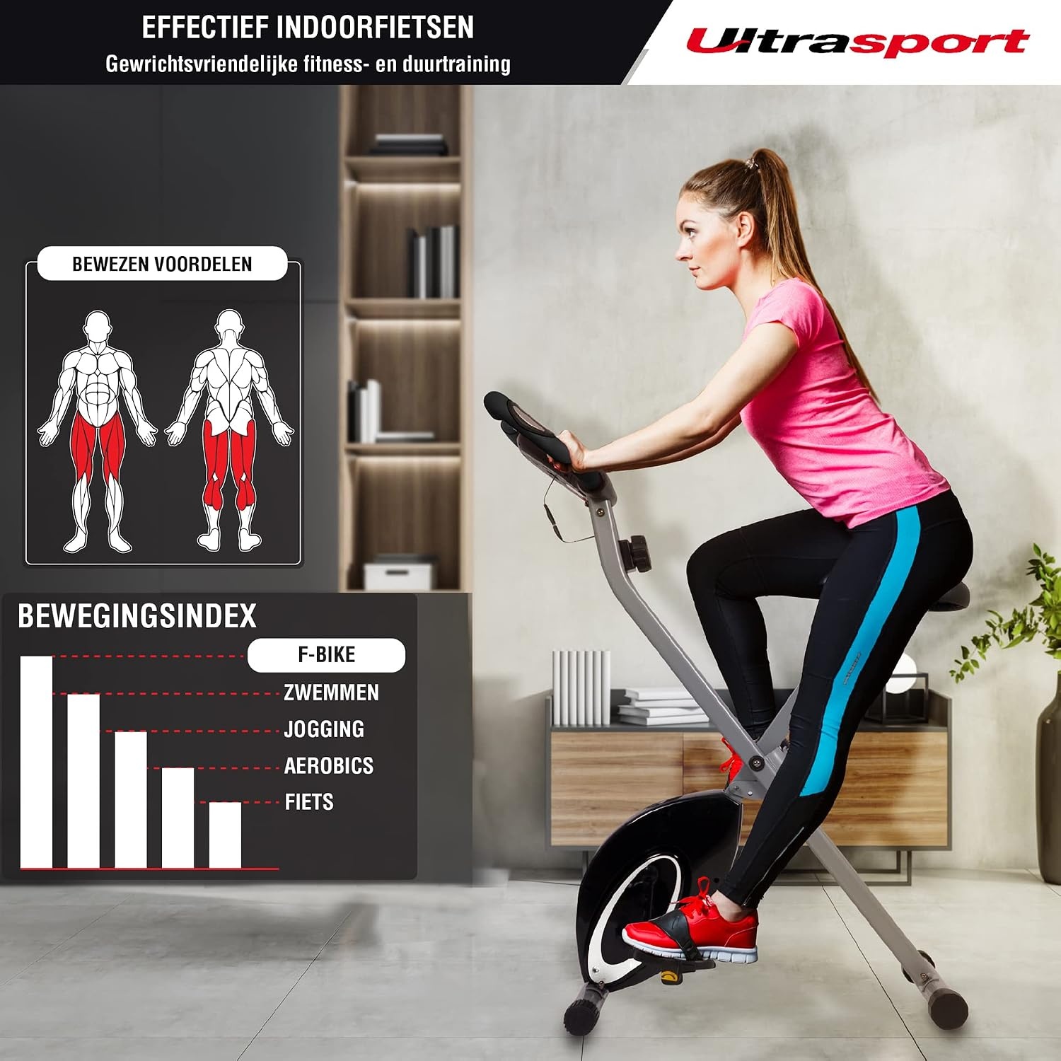 Opvouwbare Hometrainer Ultrasport F-Bike Pro - 35% Korting