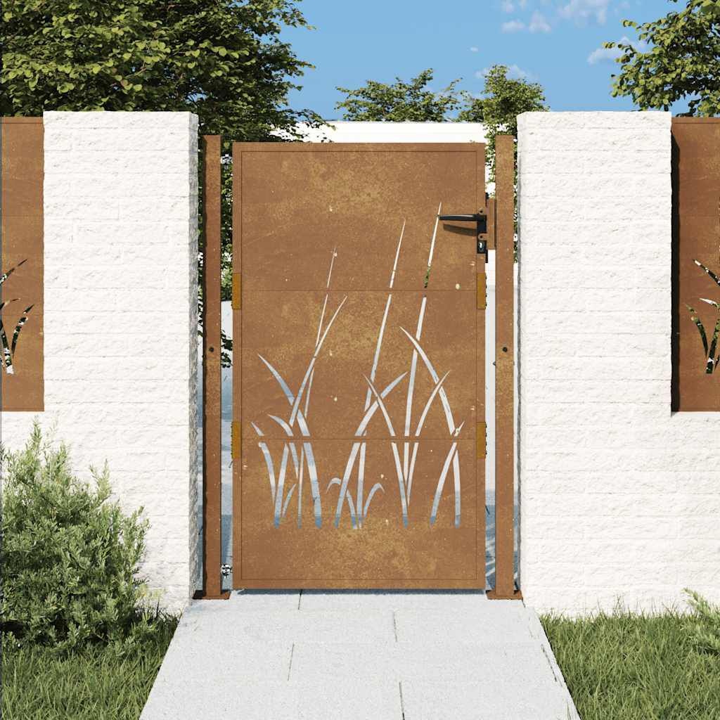 VidaXL Cortenstaal Poort met Grasontwerp - 105x130 cm - 54% Korting