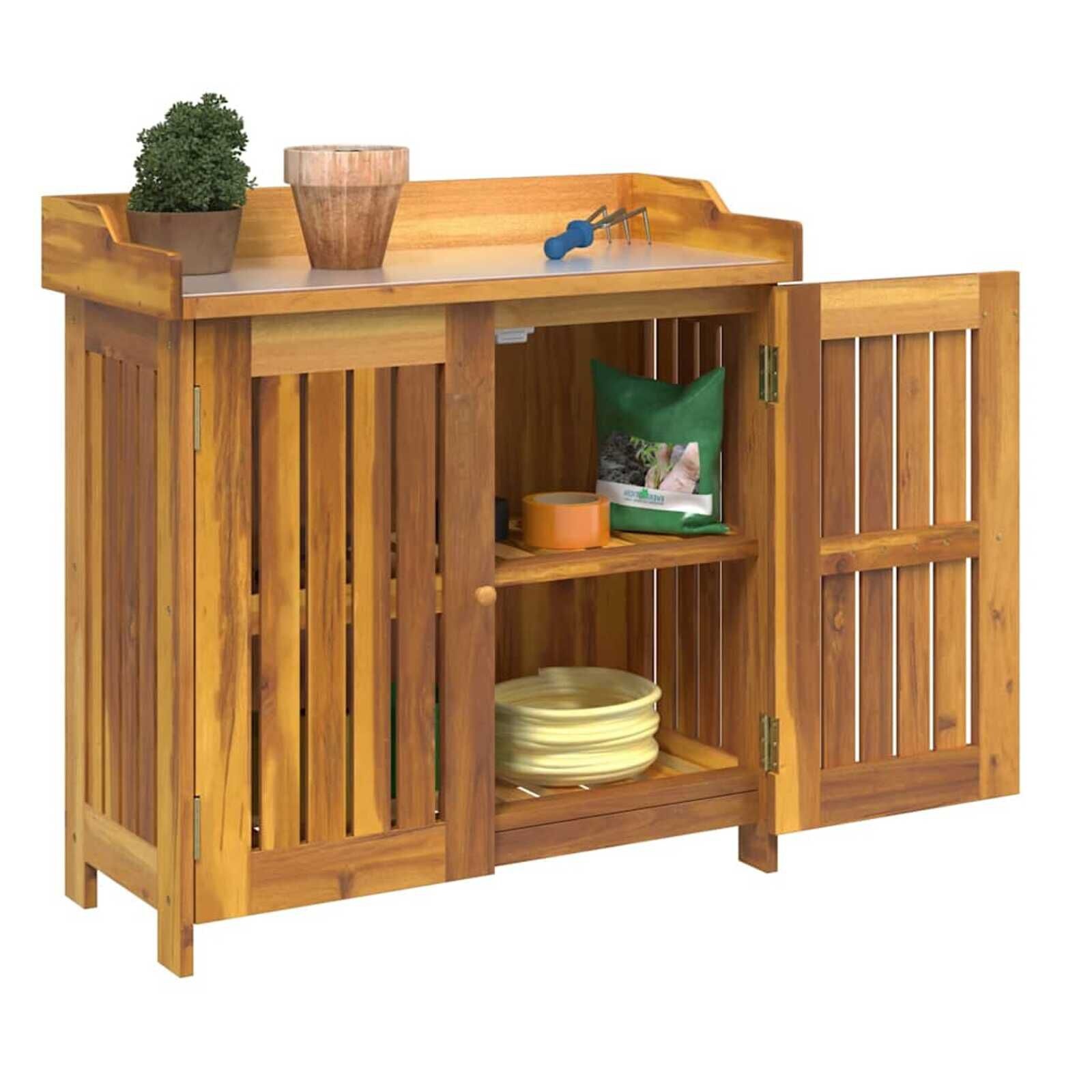 vidaXL Tuinkast met opslag met de deur Bruin 78 x 36.5 x 78cm