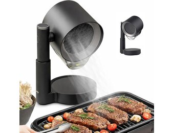 Mobiele afzuigkap zonder installatie, draagbare mini-afzuigkap met olieverzamelbox, telescopisch en 90° kantelbaar, 3-traps stil, wasbaar, herbruikbaar dubbel filter voor keuken, woning, camper