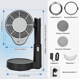 Mobiele afzuigkap zonder installatie, draagbare mini-afzuigkap met olieverzamelbox, telescopisch en 90° kantelbaar, 3-traps stil, wasbaar, herbruikbaar dubbel filter voor keuken, woning, camper