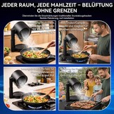 Mobiele afzuigkap zonder installatie, draagbare mini-afzuigkap met olieverzamelbox, telescopisch en 90° kantelbaar, 3-traps stil, wasbaar, herbruikbaar dubbel filter voor keuken, woning, camper