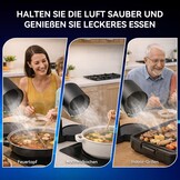 Mobiele afzuigkap zonder installatie, draagbare mini-afzuigkap met olieverzamelbox, telescopisch en 90° kantelbaar, 3-traps stil, wasbaar, herbruikbaar dubbel filter voor keuken, woning, camper