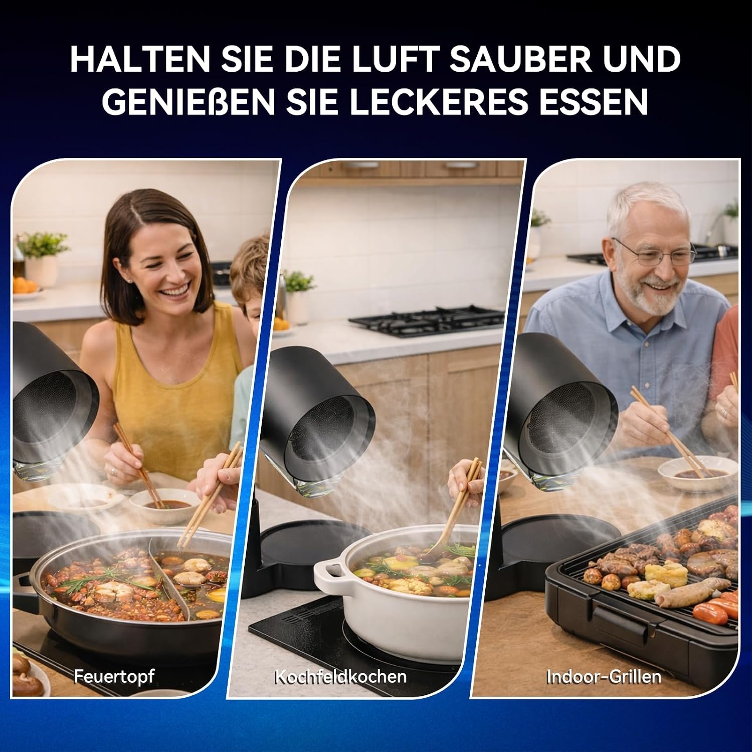 Mobiele afzuigkap zonder installatie, draagbare mini-afzuigkap met olieverzamelbox, telescopisch en 90° kantelbaar, 3-traps stil, wasbaar, herbruikbaar dubbel filter voor keuken, woning, camper
