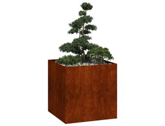 vidaXL Plantenbak roestig 80x80x80 cm weervast staal