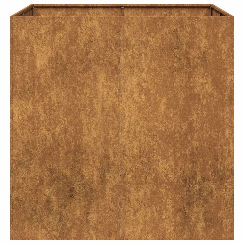 vidaXL Plantenbak roestig 80x80x80 cm weervast staal