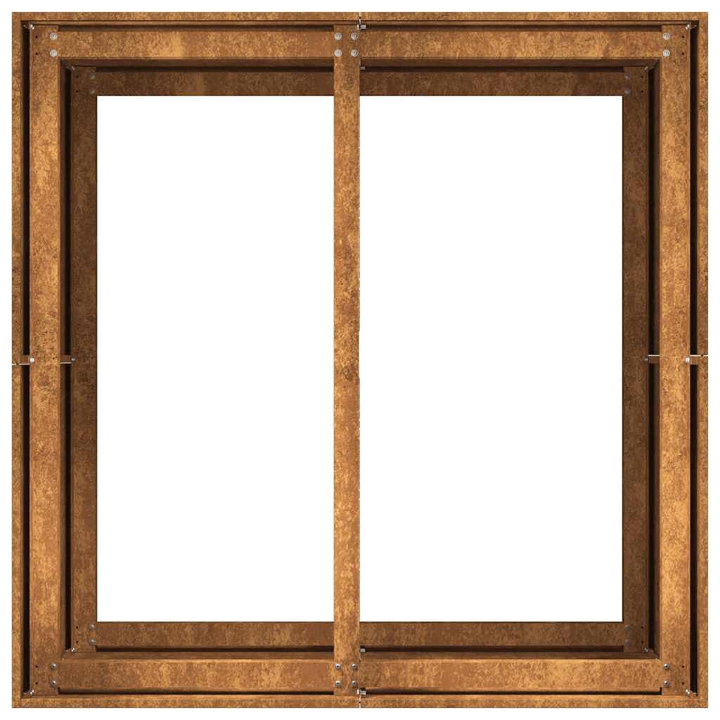 vidaXL Plantenbak roestig 80x80x80 cm weervast staal