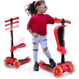 Hurtle Kids Scooter,3 Wheel Scooter,Foldable Scooter with Adjustable Height,Non-slip Platform,LED Illuminated Wheels,Scooter for Girls/Boys